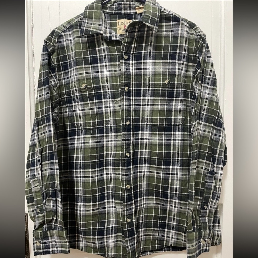 RedHead Men's Plaid Flannel Button-Down Shirt Size Large